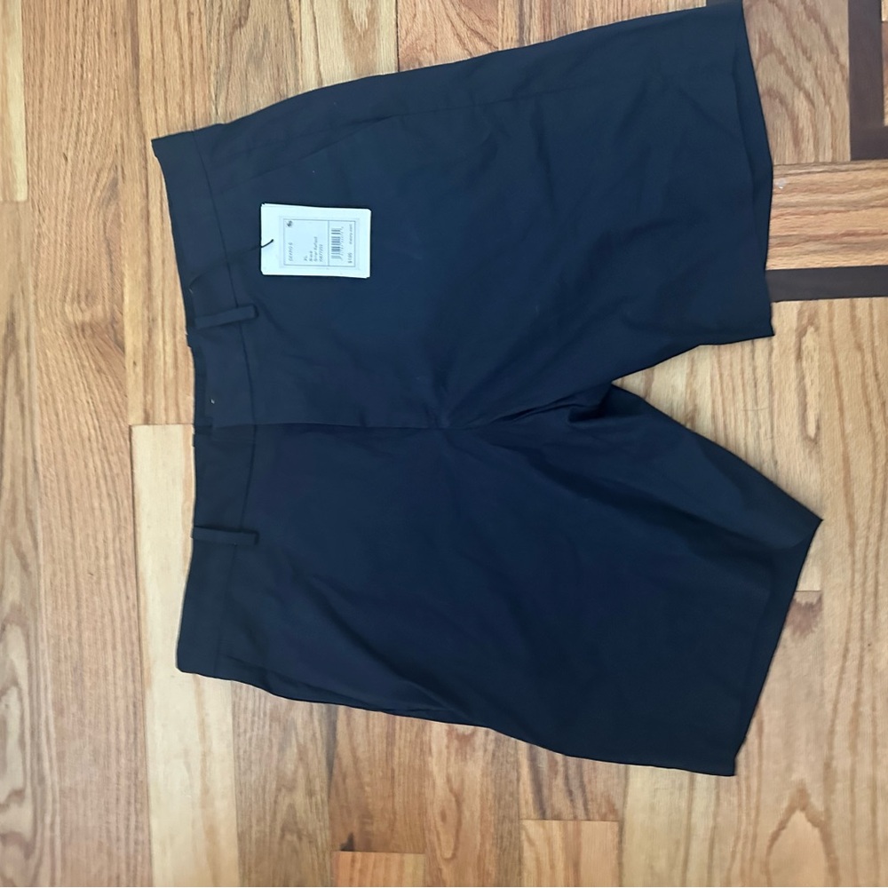 Theory Black Flat Front Shorts